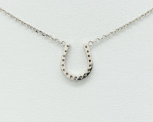 Load image into Gallery viewer, Lucky Horseshoe 18K White Gold Diamonds Necklace Pendant
