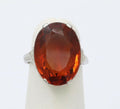 Art Deco Madeira Citrine 18K White Gold Ring