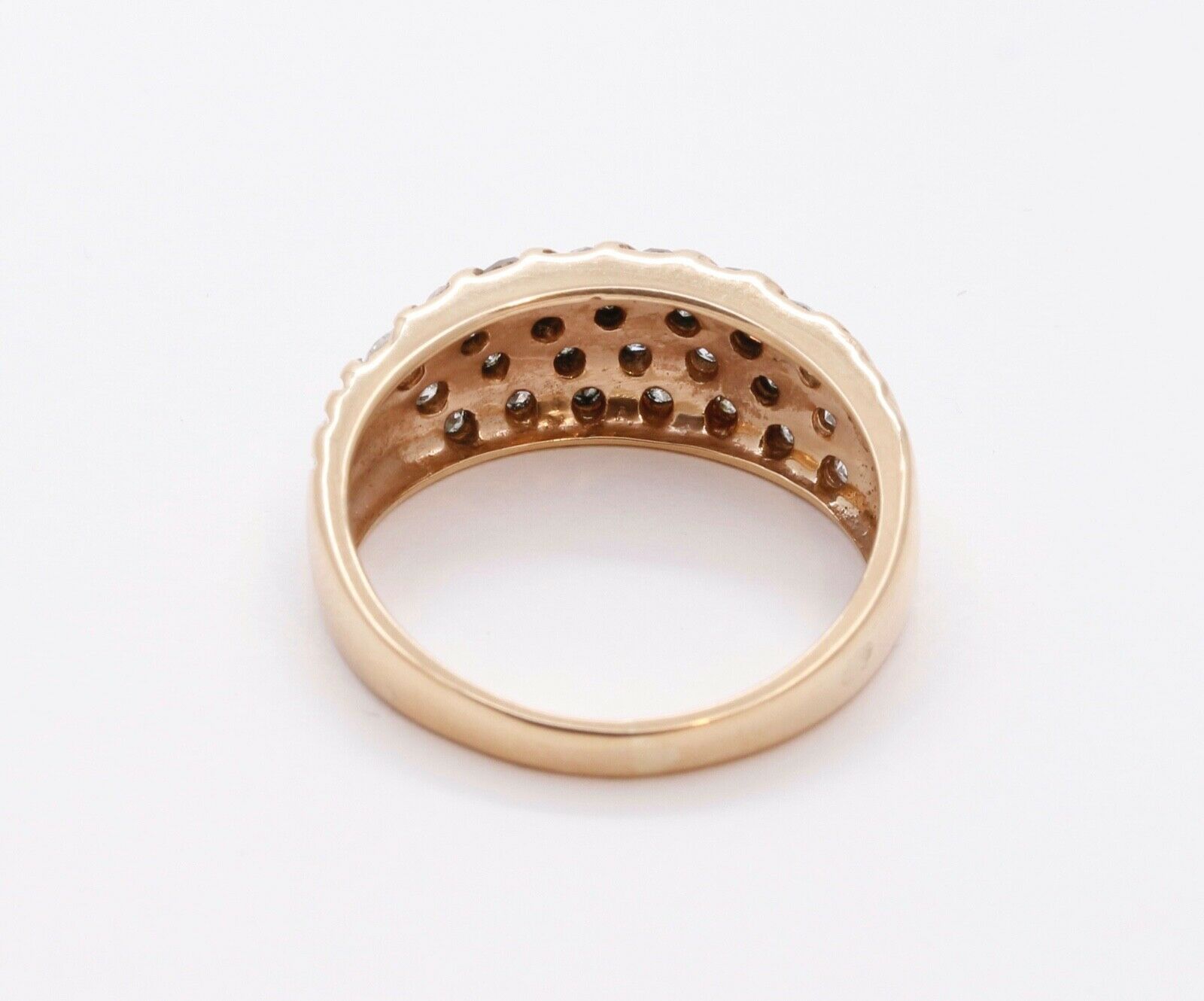 Vintage Ladies Diamonds 14K Yellow Gold Wedding Band Ring
