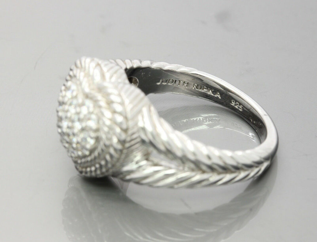 Vintage Judith Ripka Sterling Silver CZ Heart Ring