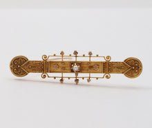 Load image into Gallery viewer, Victorian 14K Yellow Gold Bar Pin Brooch Pendant
