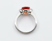 Load image into Gallery viewer, Vintage 18K White Gold Spessartite Garnet Diamond Alternative Engagement Ring
