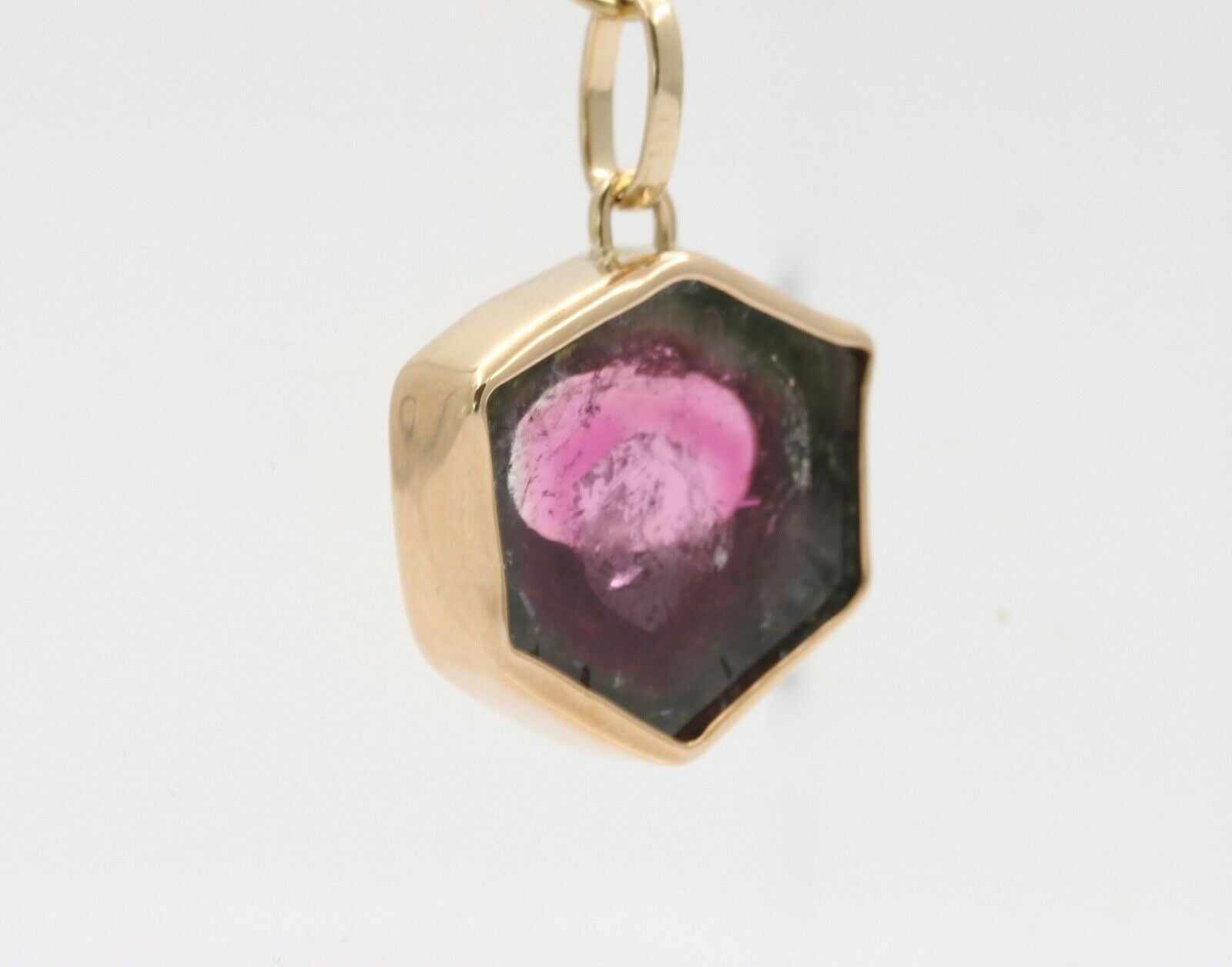 Vintage 14K Watermelon Tourmaline Pendent