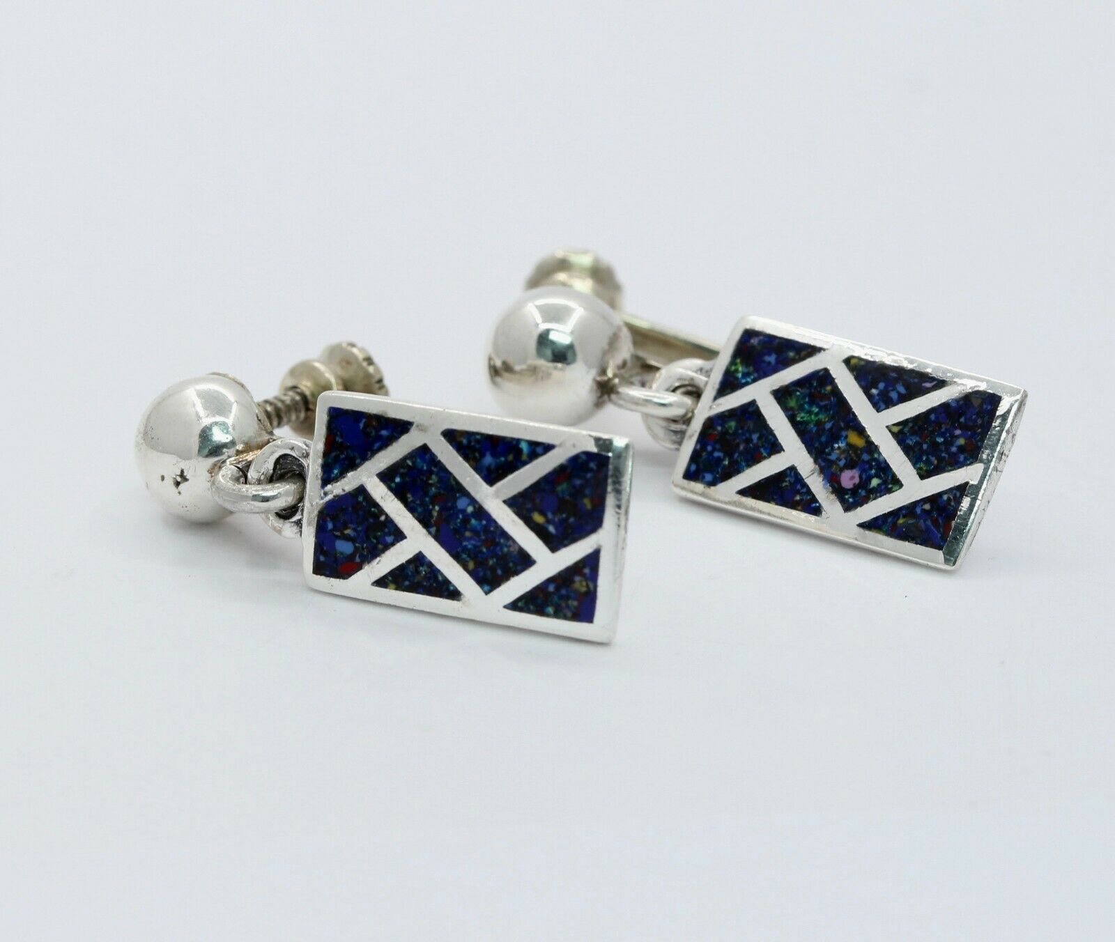 Vintage Hencho En Mexico Silver Earrings