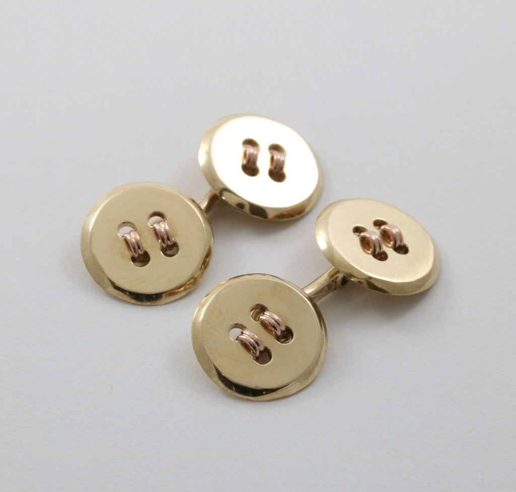 Vintage Tiffany and Co. 14K Yellow Gold Button Cufflinks