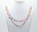 Vintage Multi Stone Strand 18K YG Necklace