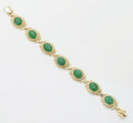 Beautiful Vintage Aventurine 14K Yellow Gold Bracelet
