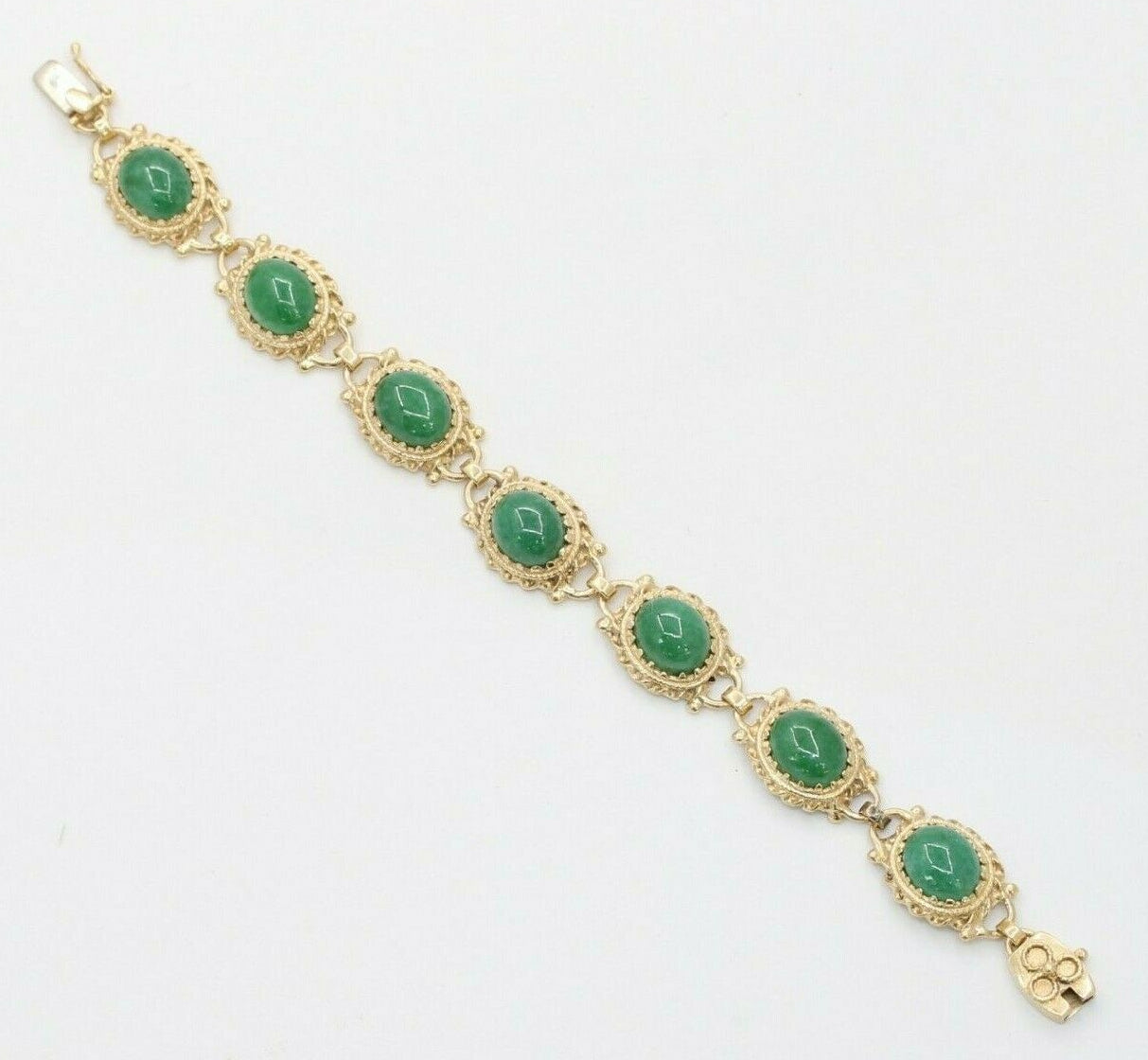 Beautiful Vintage Aventurine 14K Yellow Gold Bracelet