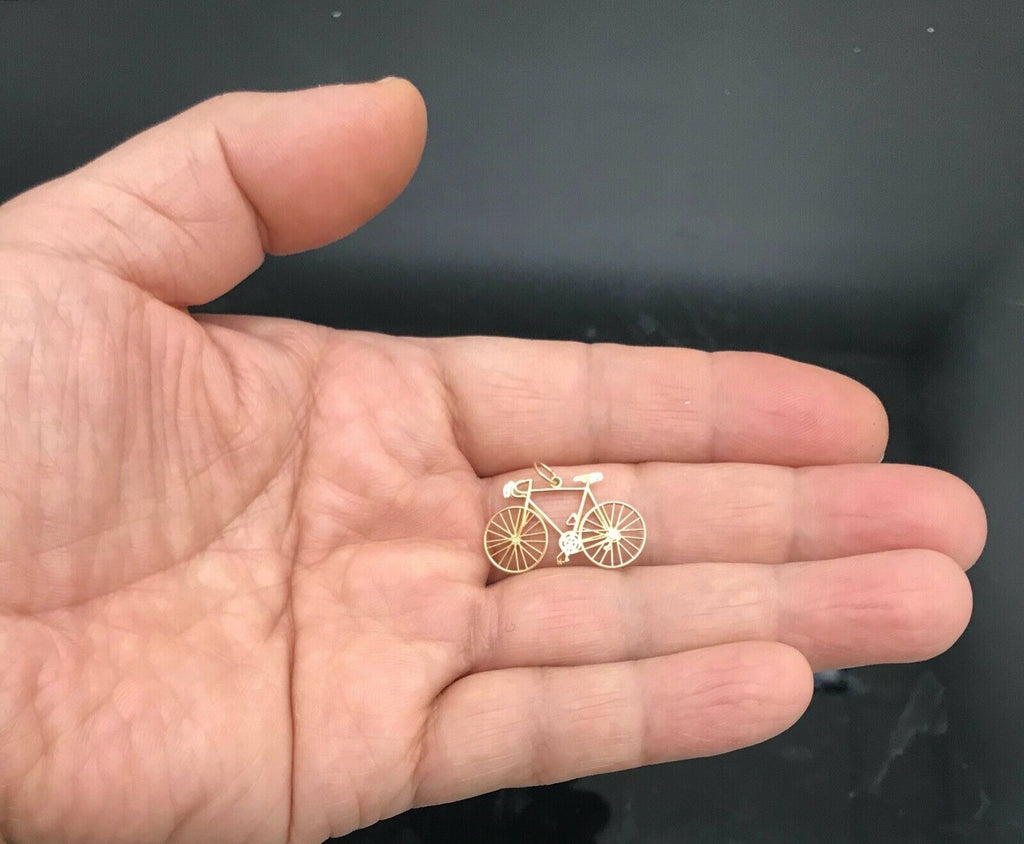Vintage Ten Speed Racing Bicycle 14K Yellow Gold Pendant Charm