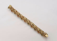 Load image into Gallery viewer, Vintage La Triomphe Diamonds Tourmaline Citrine 14K Yellow Gold Bracelet
