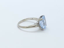 Load image into Gallery viewer, Art Deco Aquamarine 14K Yellow White Gold Cocktail Ring
