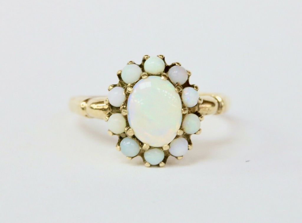 Late Victorian Australian Opal Floral Gold Ring