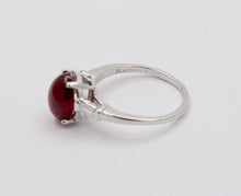 Load image into Gallery viewer, Vintage Platinum Cabochon Ruby Alternative Engagement Ring
