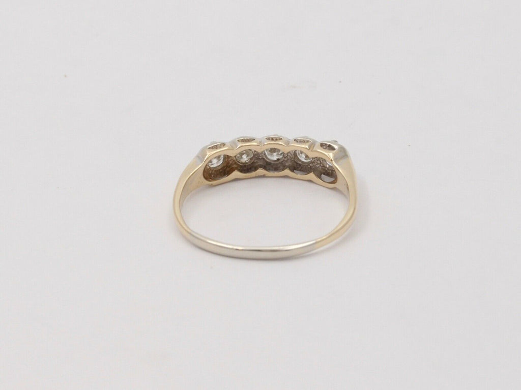 Five Diamonds In 14K Gold Band