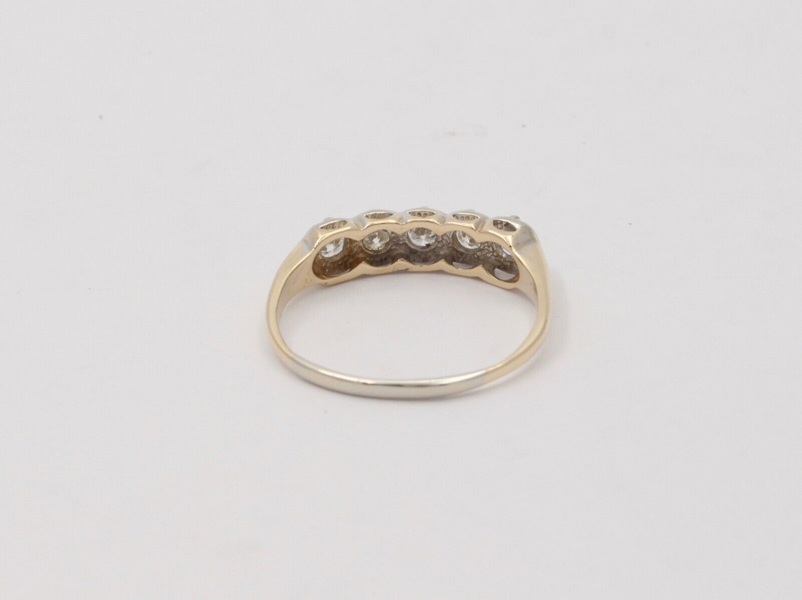Five Diamonds In 14K Gold Band