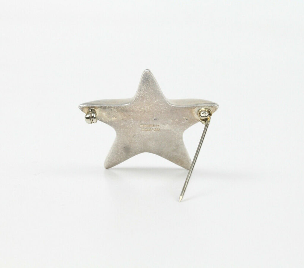 Tiffany and Co. Vintage Puffy Star Brooch Pin 925 Sterling Silver