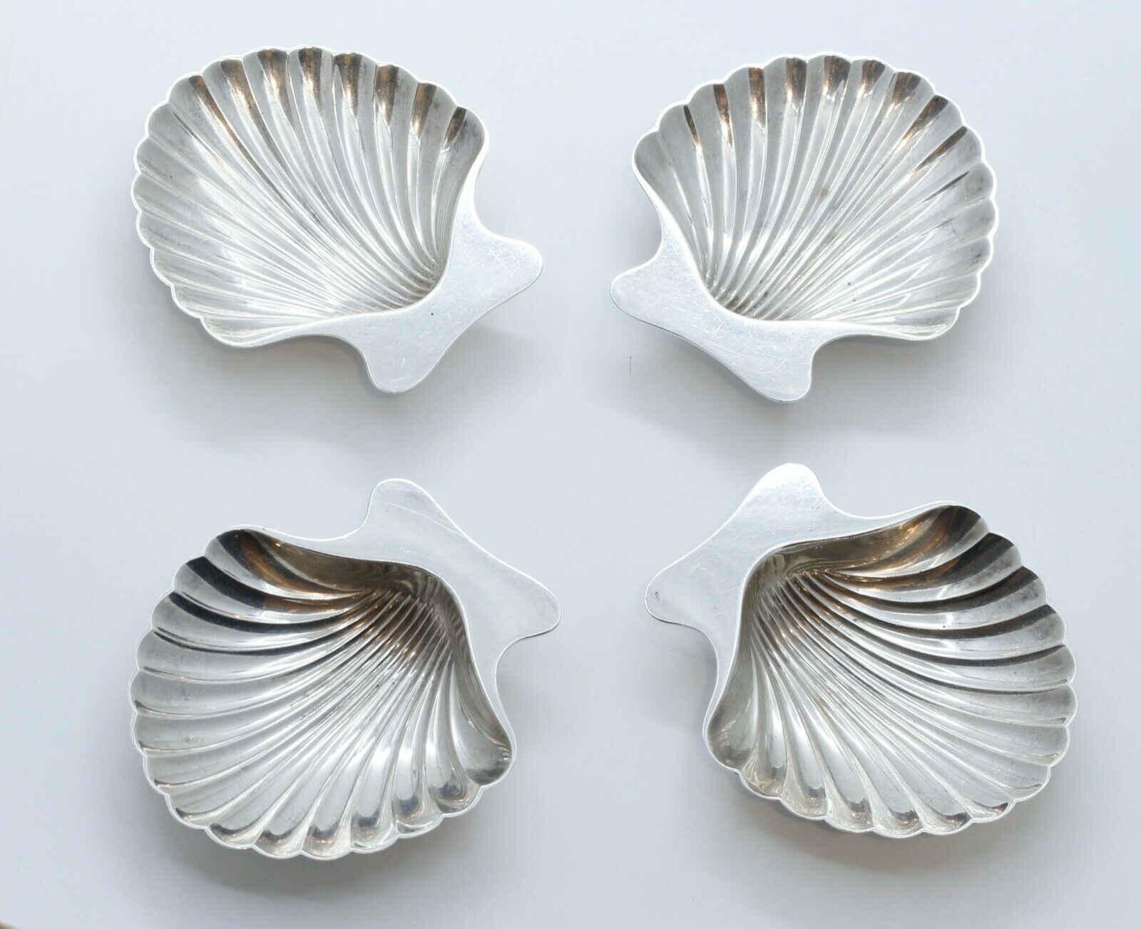 Vintage Tiffany and Co Scallop Shell Dish Set Sterling Silver