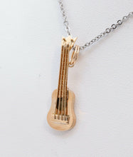 Load image into Gallery viewer, Guitar 18K Yellow Gold Pendant Charm Vintage
