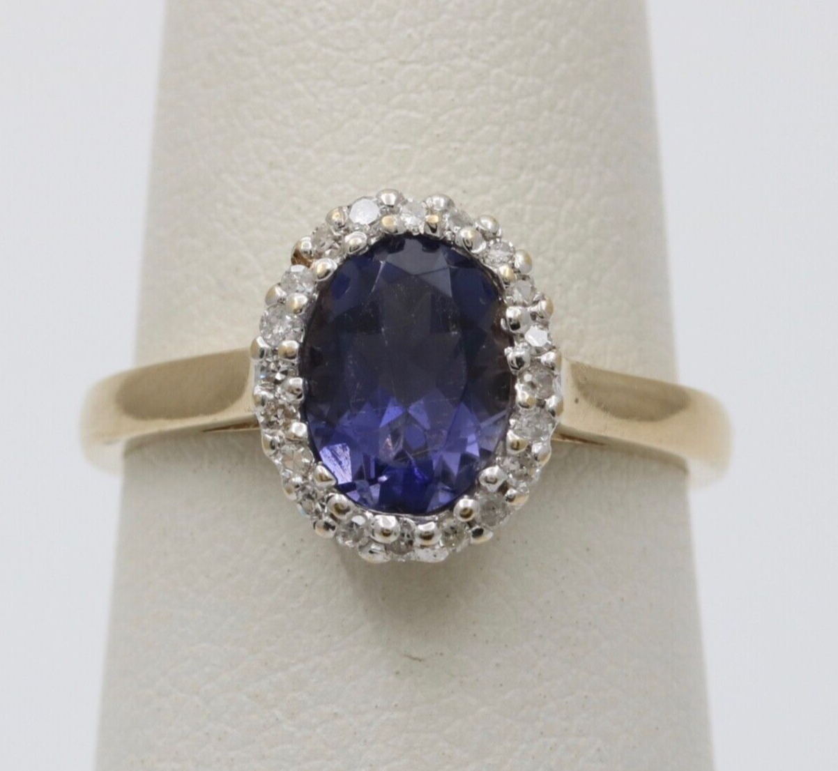 English 10K Yellow Gold Tanzanite & Diamond Ring
