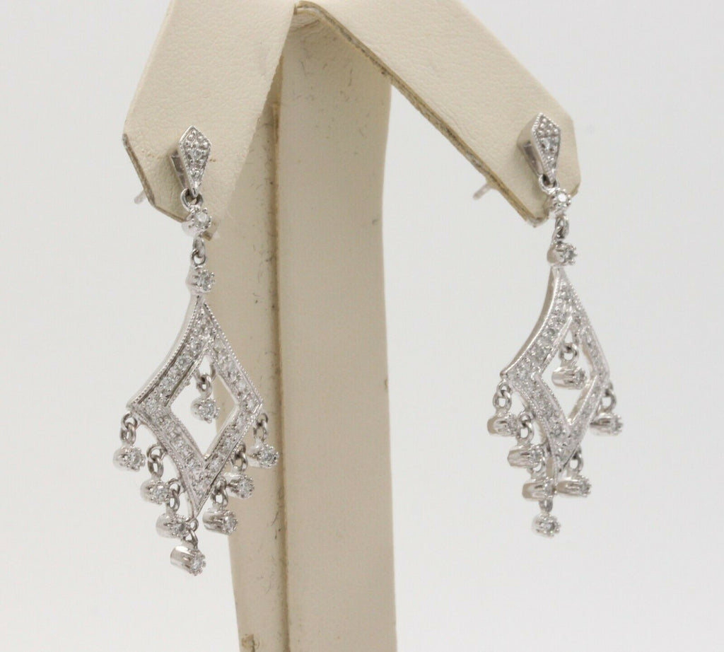 Vintage 14K Chandelier Diamond Drop Earrings