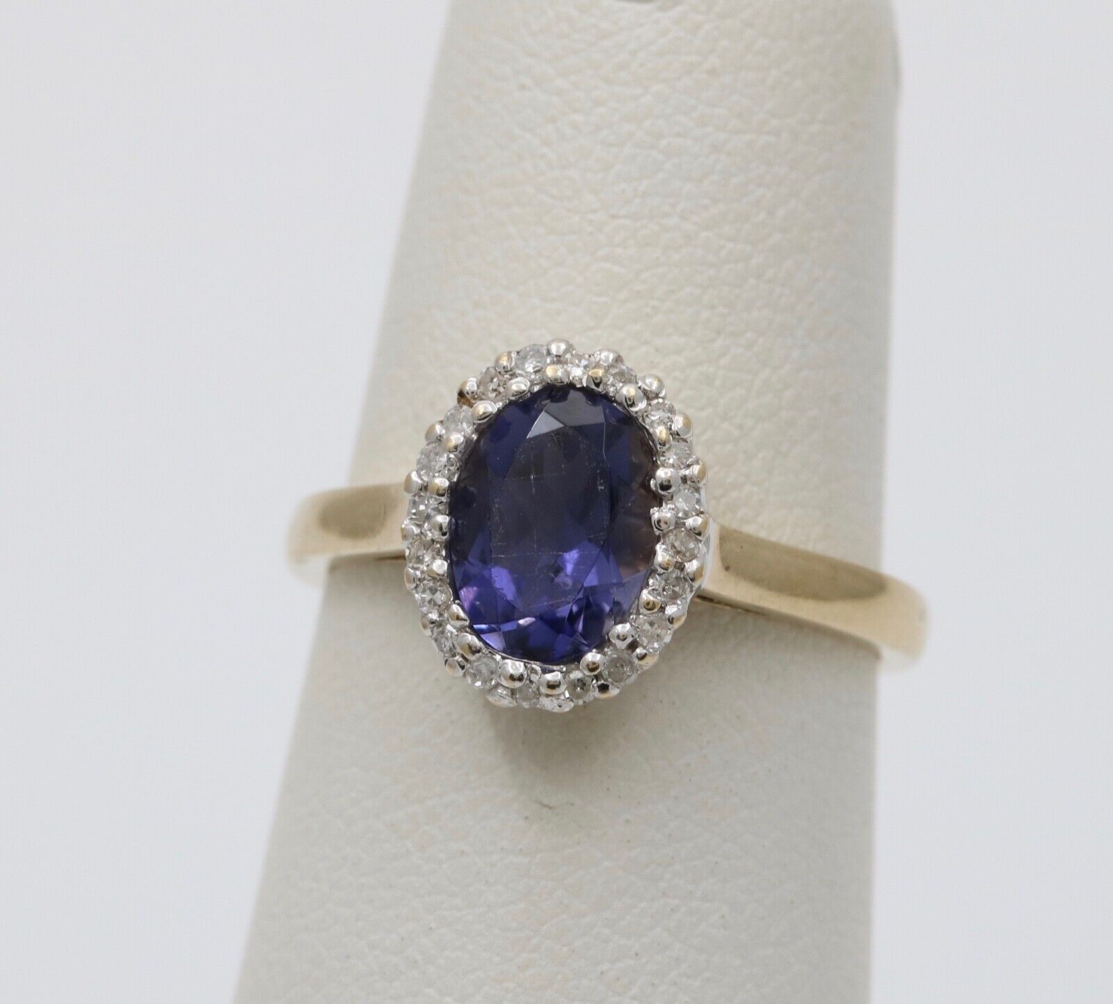 English 10K Yellow Gold Tanzanite & Diamond Ring