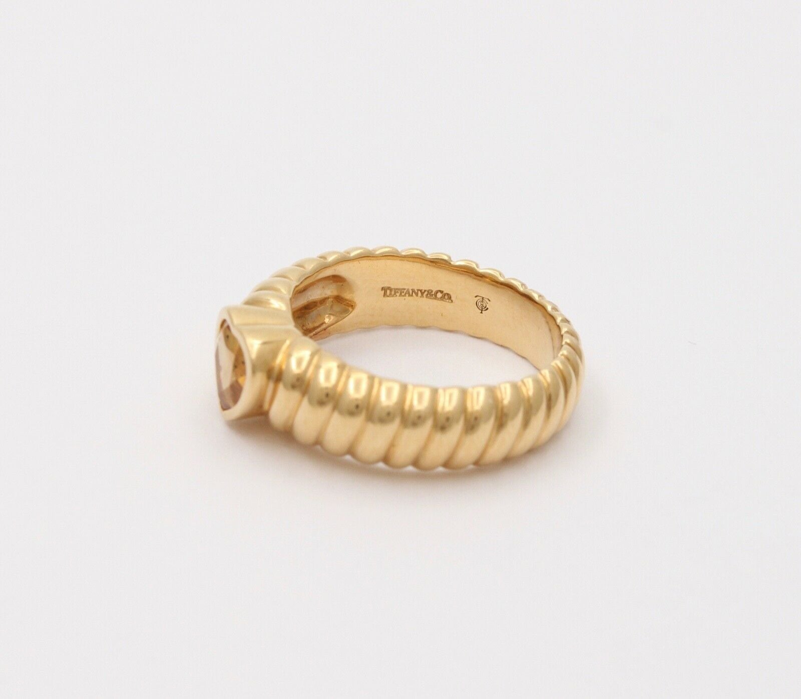 Vintage Tiffany and Co. 18K Citrine Heart Ring