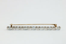 Load image into Gallery viewer, Look!! Art Deco Aquamarine Platinum 14K White Gold Bar Brooch Pin
