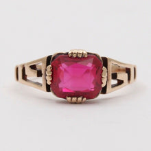 Load image into Gallery viewer, Victorian Ruby 10K Rose Gold Ring
