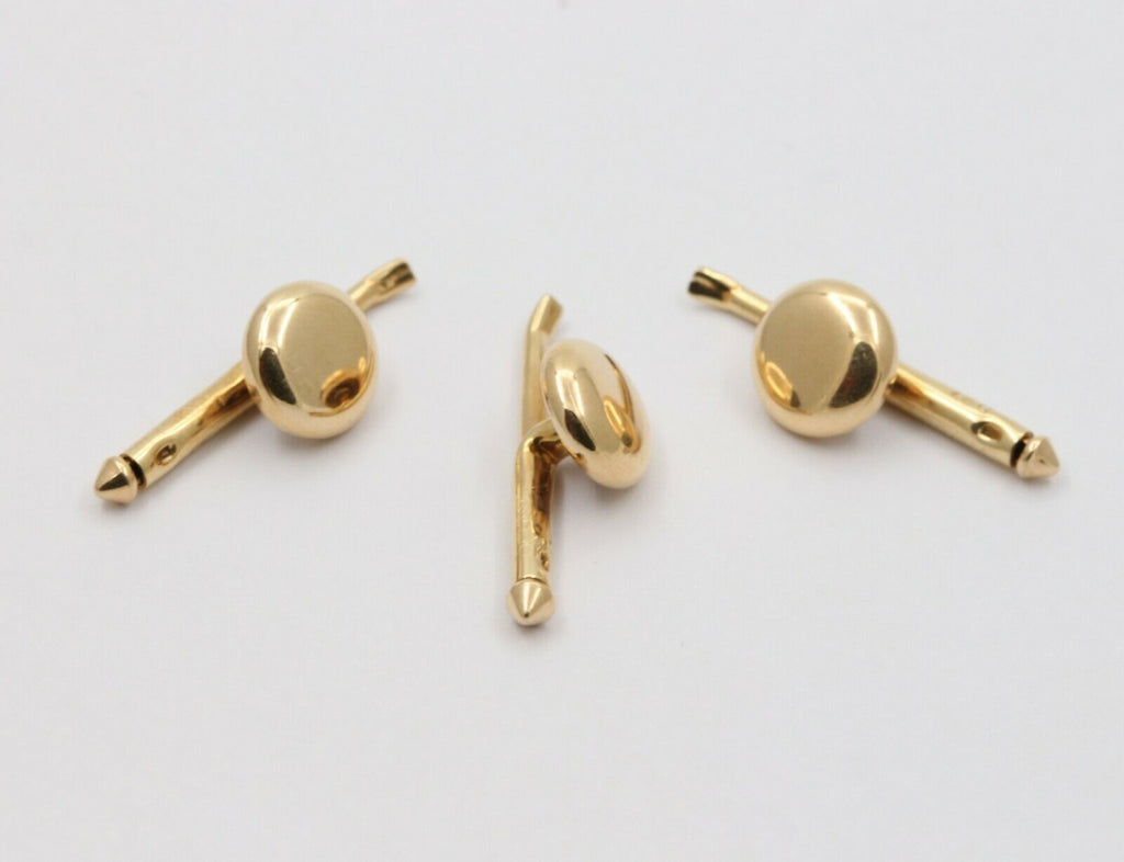 Tiffany & Co Vintage 14K Yellow Gold Barbell Cufflinks Set