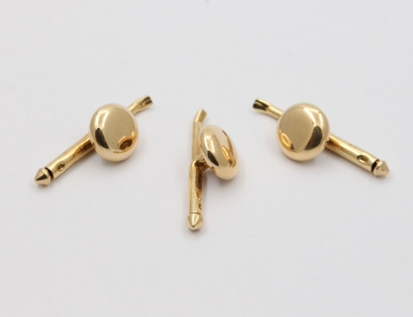 Tiffany & Co Vintage 14K Yellow Gold Barbell Cufflinks Set