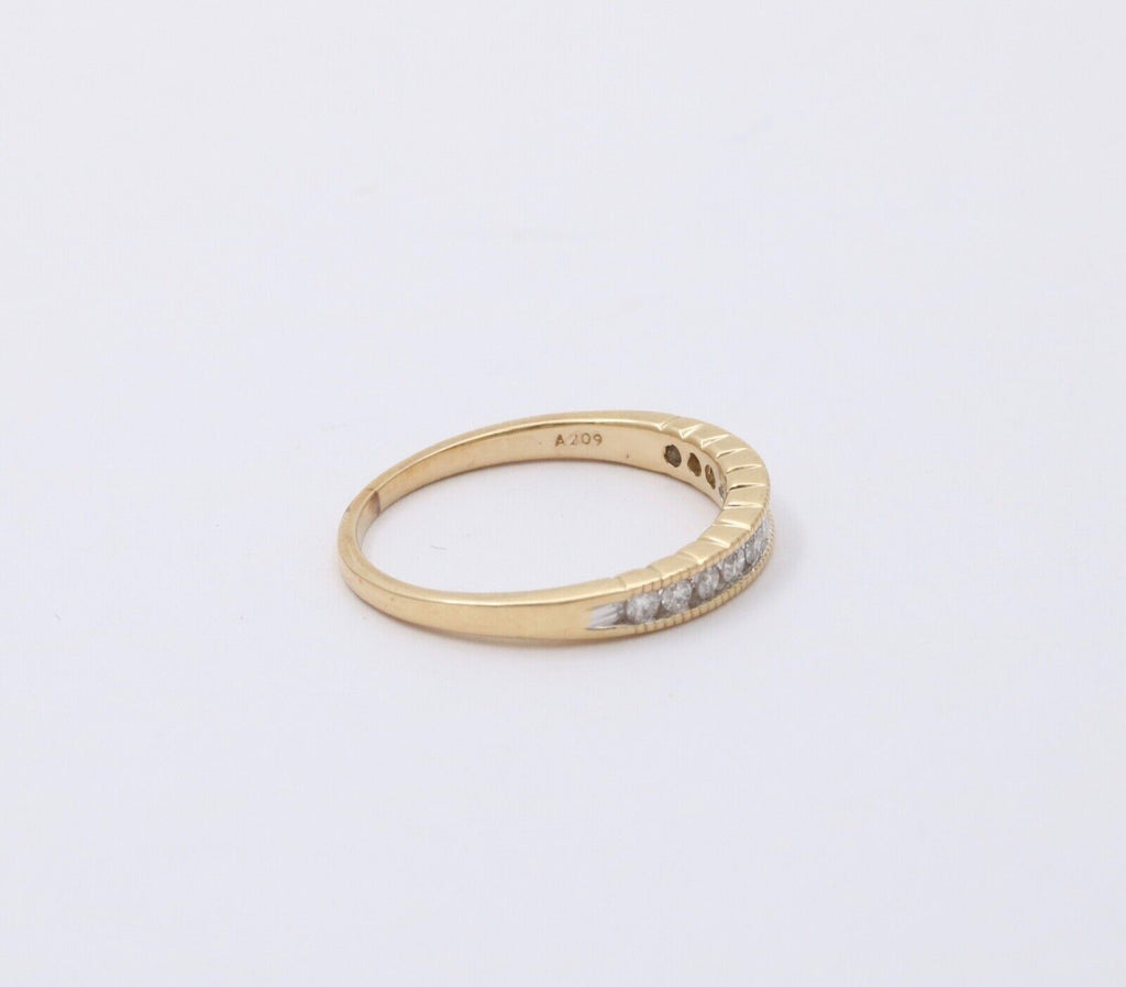 Vintage Diamonds 14K Yellow Gold Wedding Stacking Band Ring