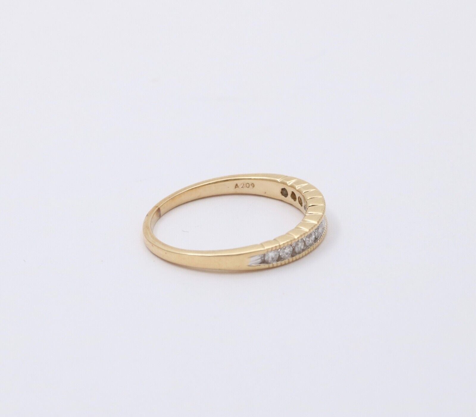 Vintage Diamonds 14K Yellow Gold Wedding Stacking Band Ring