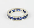 Beautiful Vintage Ladies Eternity Ring Blue Sapphires 14K White Gold