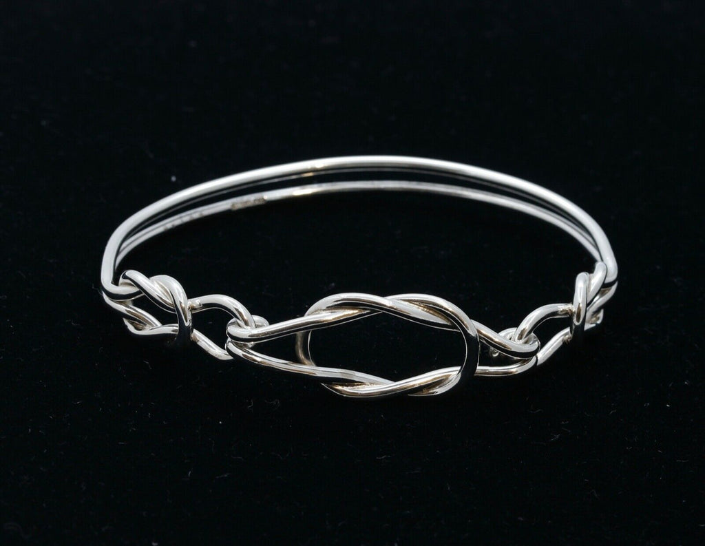 Vintage Square Knot Sterling Silver 925 Bangle
