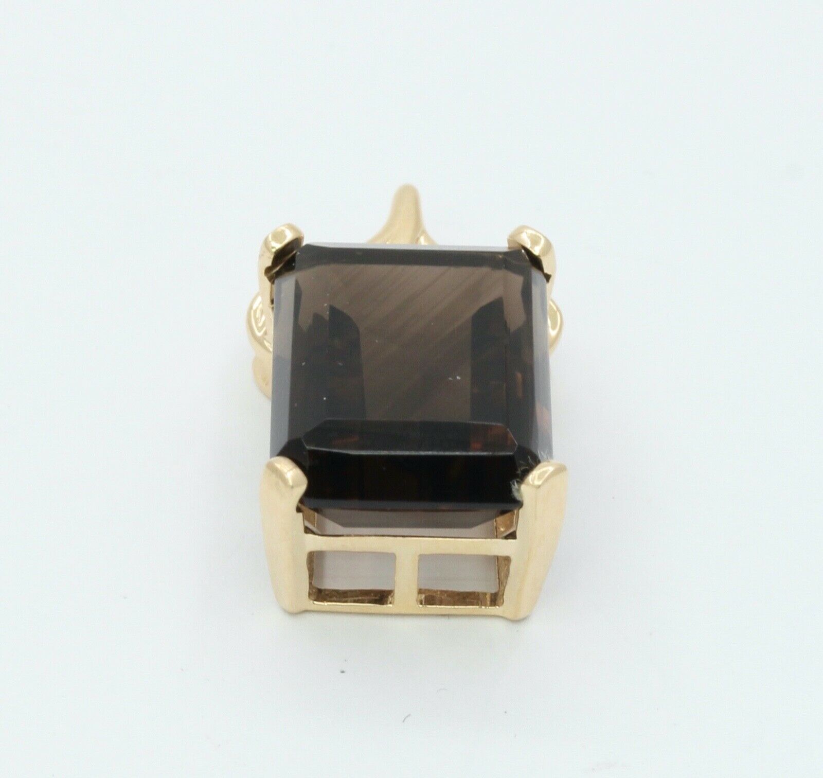 Vintage Smoky Quartz 14K Yellow Gold Pendant
