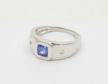 Load image into Gallery viewer, Vintage 14K White Gold Tanzanite Diamond Ring
