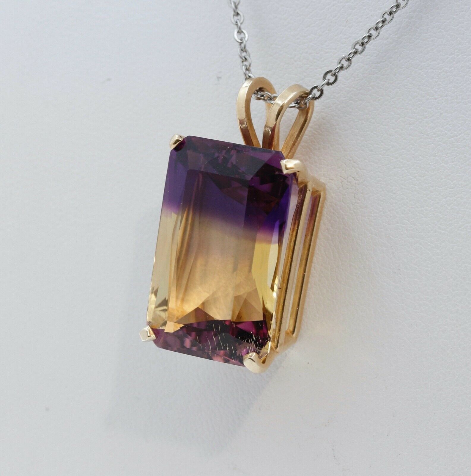 Vintage Ametrine 10K Yellow Gold Pendant