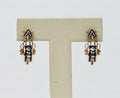 Vintage 14K Yellow Gold Blue Enamel Hanging Earrings