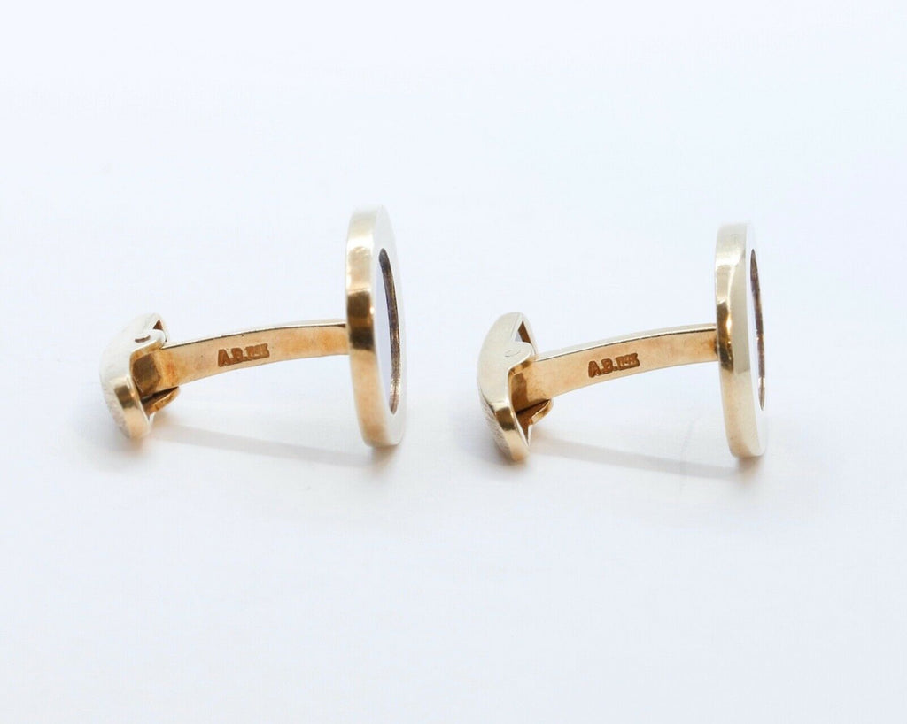 Lapis Lazuli 14K Yellow Gold Cufflinks Vintage Men