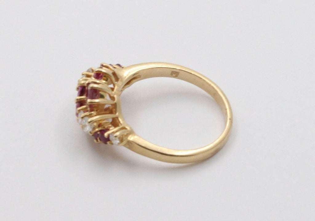 Vintage Mikimoto 14K Yellow Gold Ruby Diamond Ring