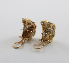 Load image into Gallery viewer, Vintage 14k Gold Diamond Curb Link Huggie Earrings.
