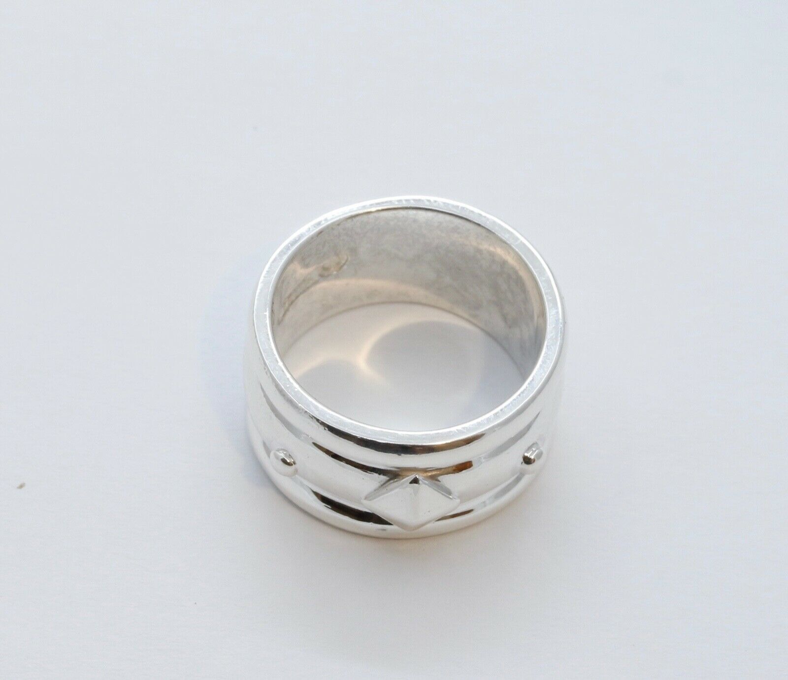 Vintage Pyramid Beads Ring Sterling Silver 925
