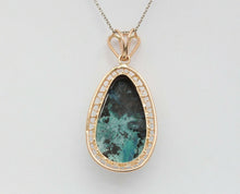 Load image into Gallery viewer, Vintage 14K Yellow Gold Turquoise Pendant
