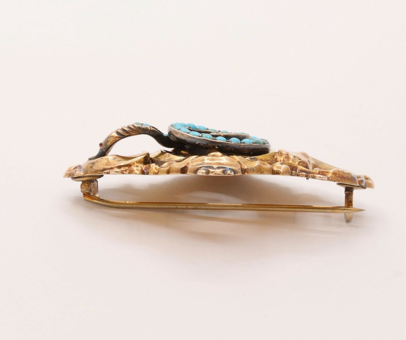 Victorian Snake Turquoise Brooch Pendant