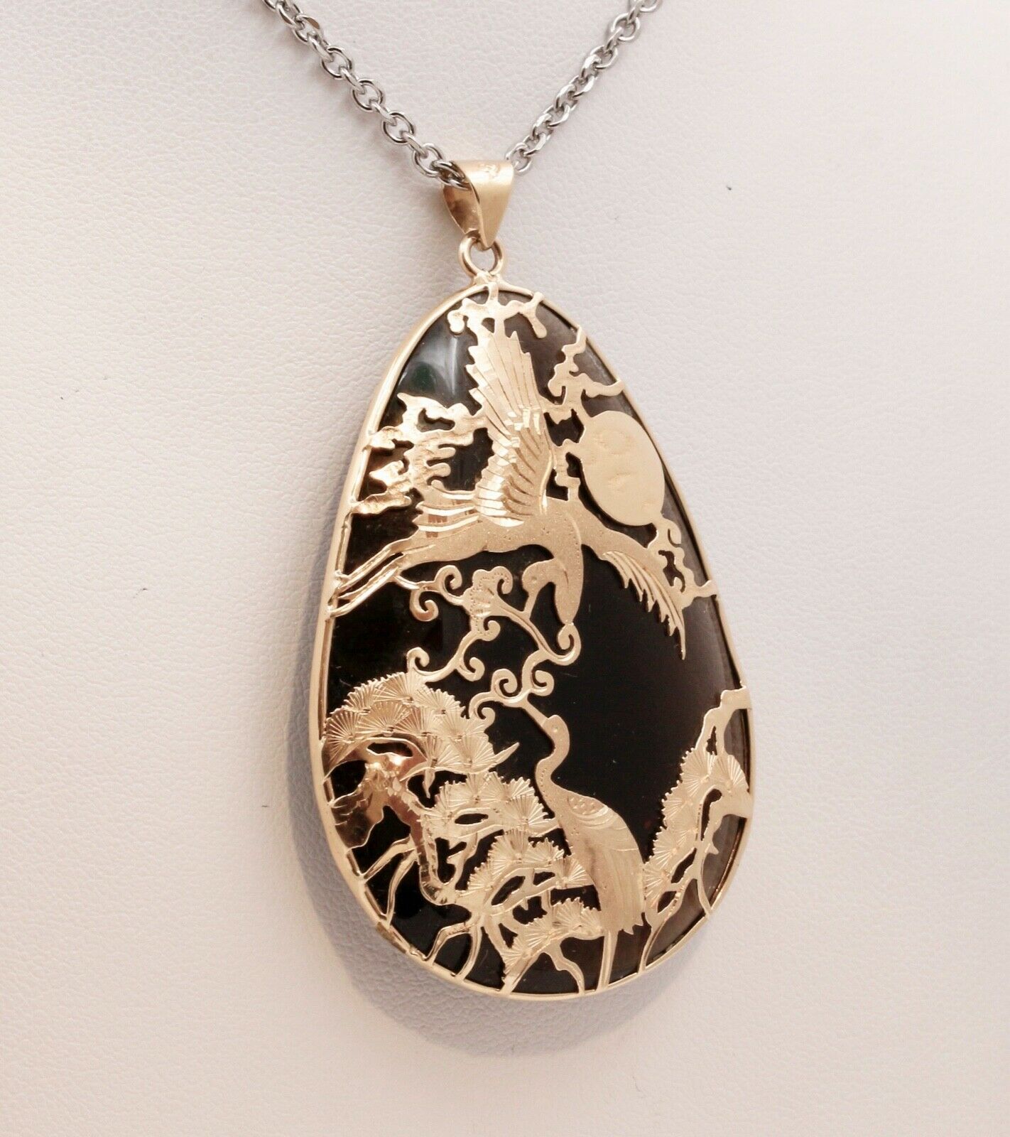 Beautiful Mystic Healing Birds Of Paradise 14K Smoky Topaz Pendant