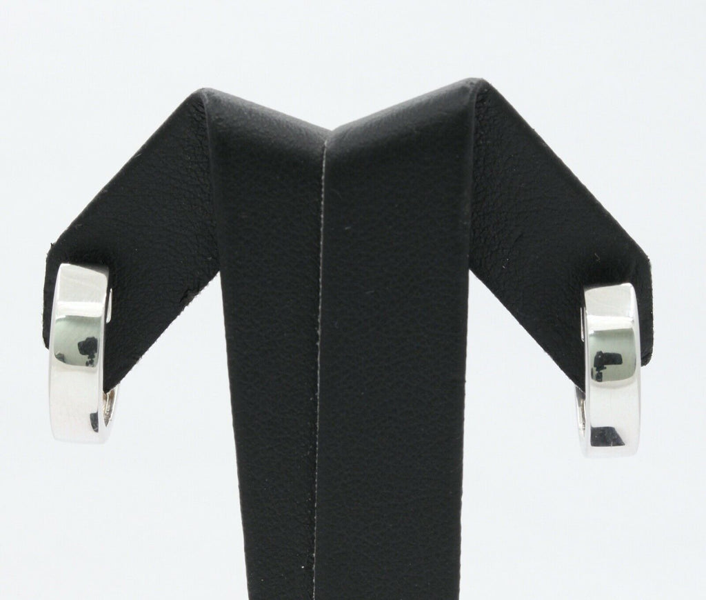 Vintage 18K White Gold Mini Channel-Set 0.84 Cts Diamond Mini Hoop Earrings