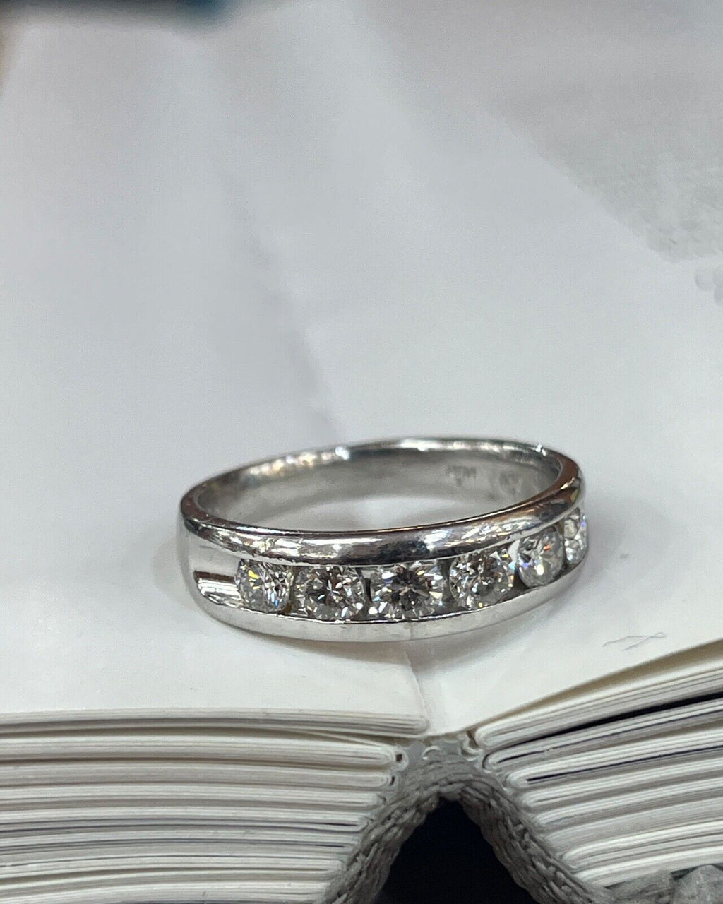 Classic Platinum Six Diamond Half Eternity Band.