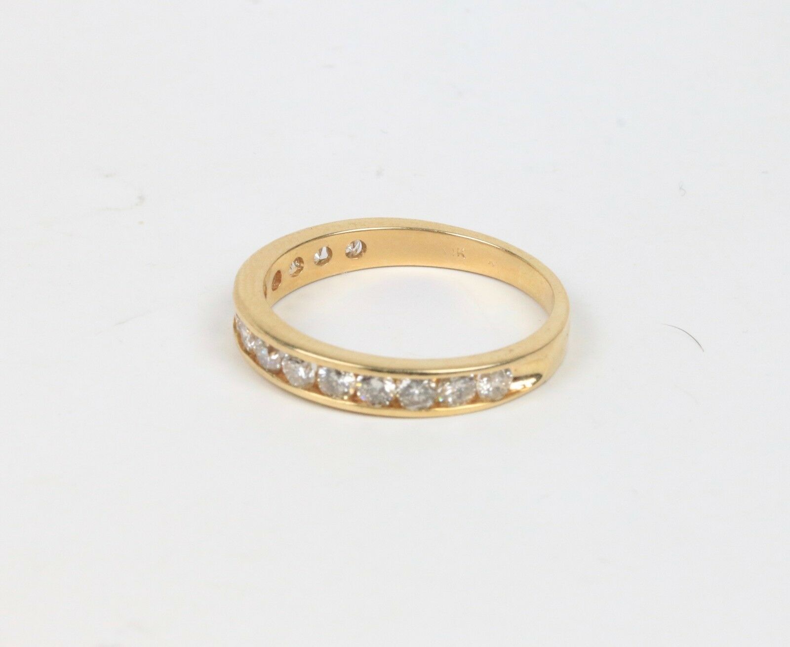Vintage 14K Yellow Gold Diamond Half Eternity Band
