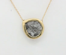 Load image into Gallery viewer, Vintage 14K Yellow Gold Sagenitic Quartz Diamond Pendant
