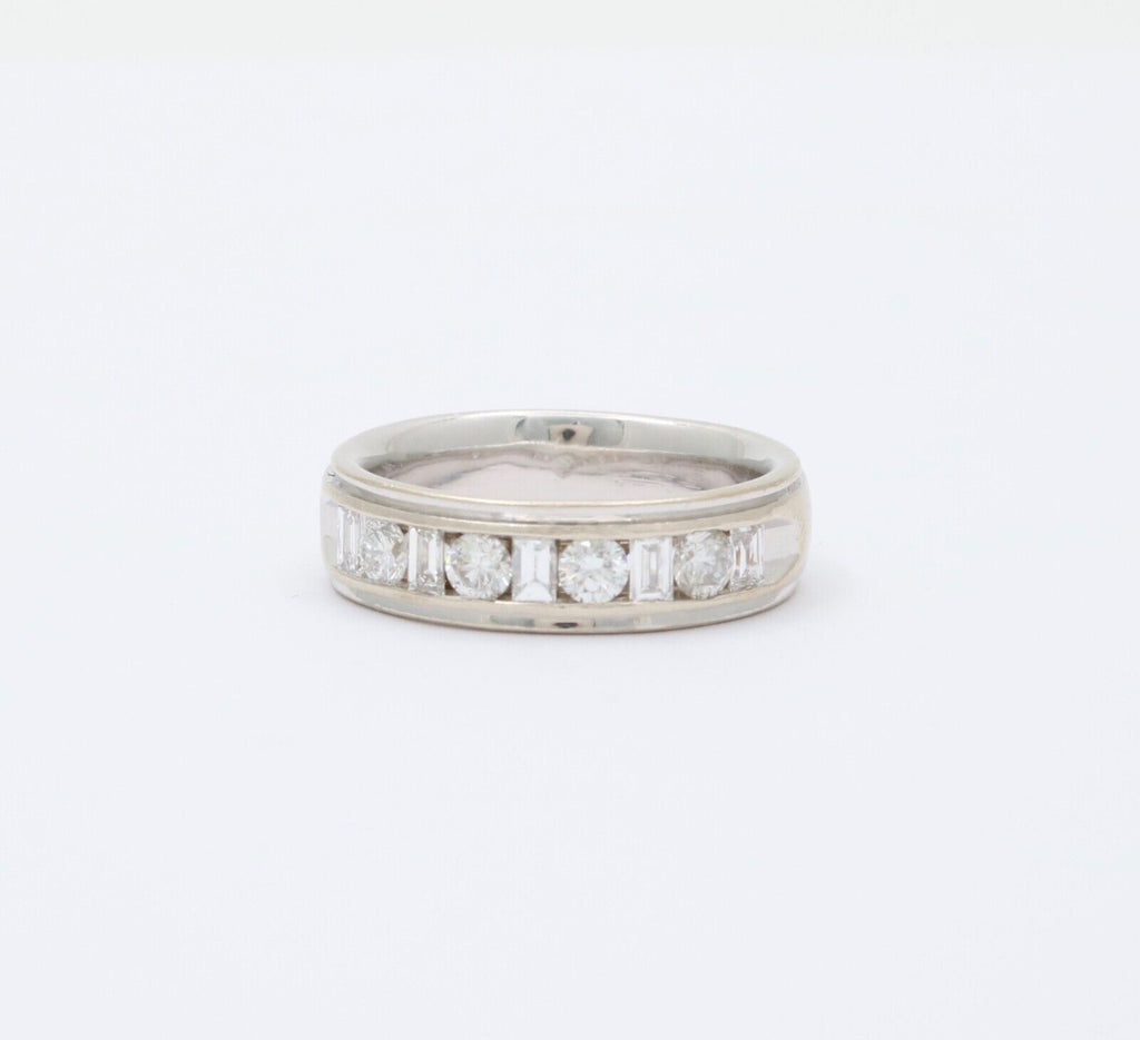 Vintage .97 carats Diamond Half Eternity Wedding Ring Band